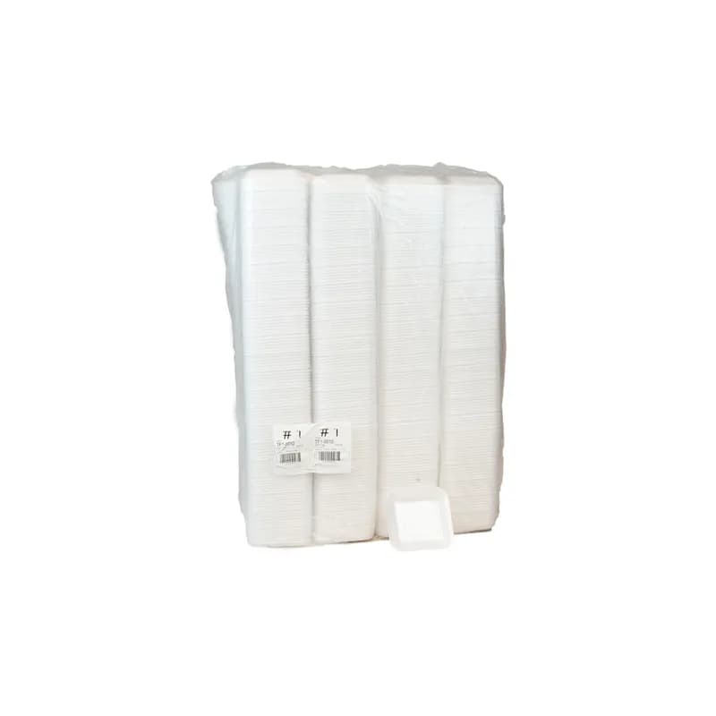 1 Supermarket Tray 5.1X5.1X0.91 IN Polystyrene Foam White Rectangle 1000/Case