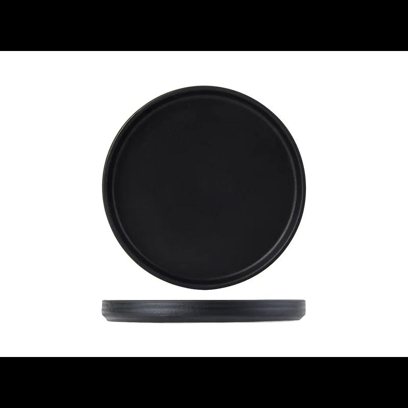 TuxTrendz Zion Plate 6.5X0.625 IN China Matte Black Round Fully Vitrified 24/Case