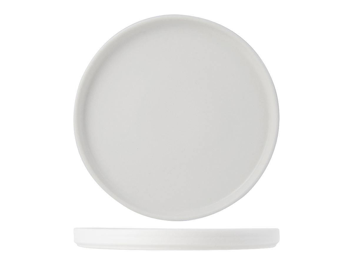 TuxTrendz Zion Plate 8.25X0.75 IN China Matte White Round Fully Vitrified 24/Case