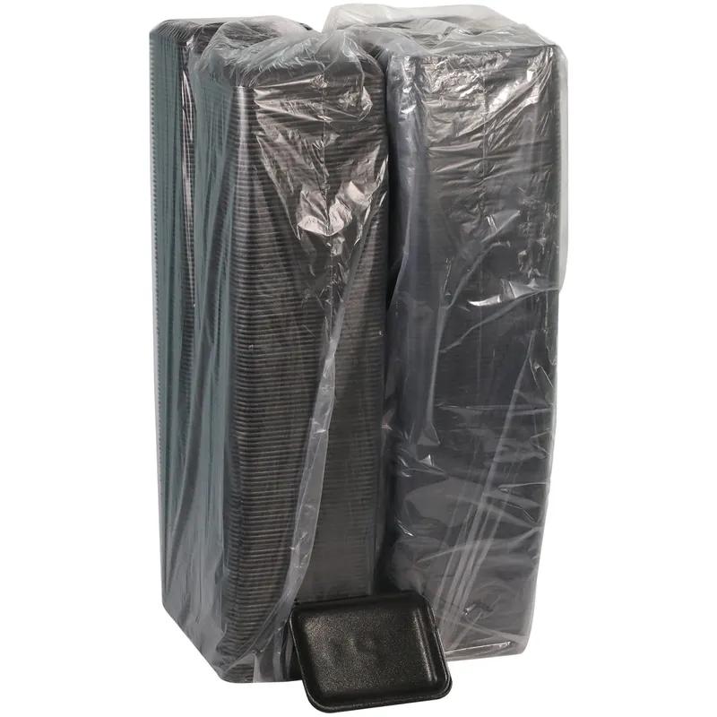 2 Supermarket Tray 8.2X5.7X0.91 IN Polystyrene Foam Black Rectangle 500/Case