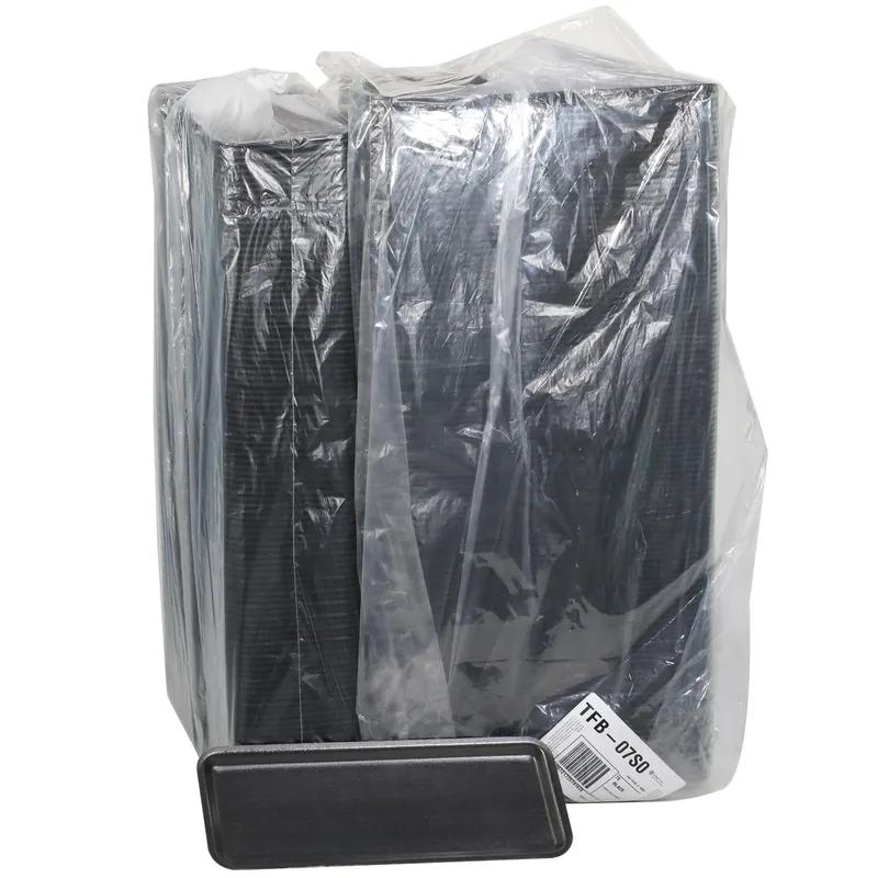 Supermarket Tray 14.625X5.625X0.67 IN Polystyrene Foam Black Rectangle 250/Case