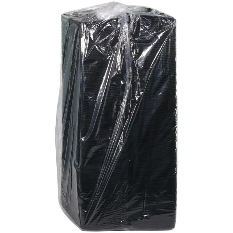4S Supermarket Tray 9.125X7.125X0.65 IN Polystyrene Foam Black Rectangle 500/Case