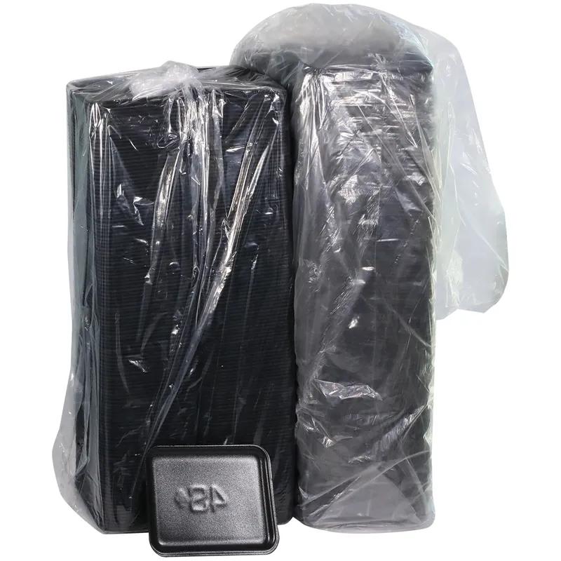 4S Supermarket Tray 9.125X7.125X0.65 IN Polystyrene Foam Black Rectangle 500/Case