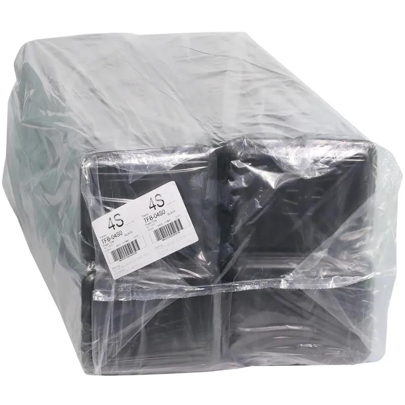4S Supermarket Tray 9.125X7.125X0.65 IN Polystyrene Foam Black Rectangle 500/Case