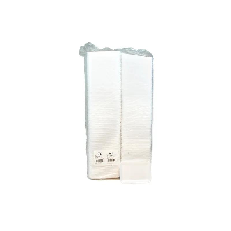 2 Supermarket Tray 8.2X5.7X0.91 IN Polystyrene Foam White Rectangle 500/Case