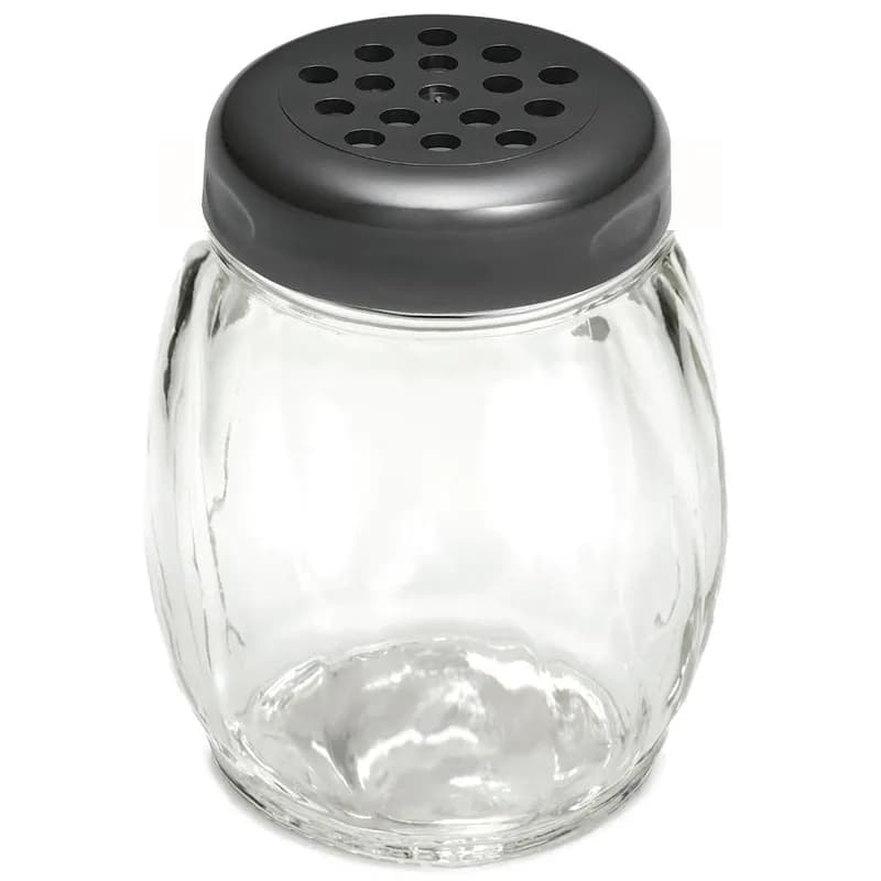 Shaker 6 OZ Glass Swirl Perforated Top Plastic Top 12/Dozen