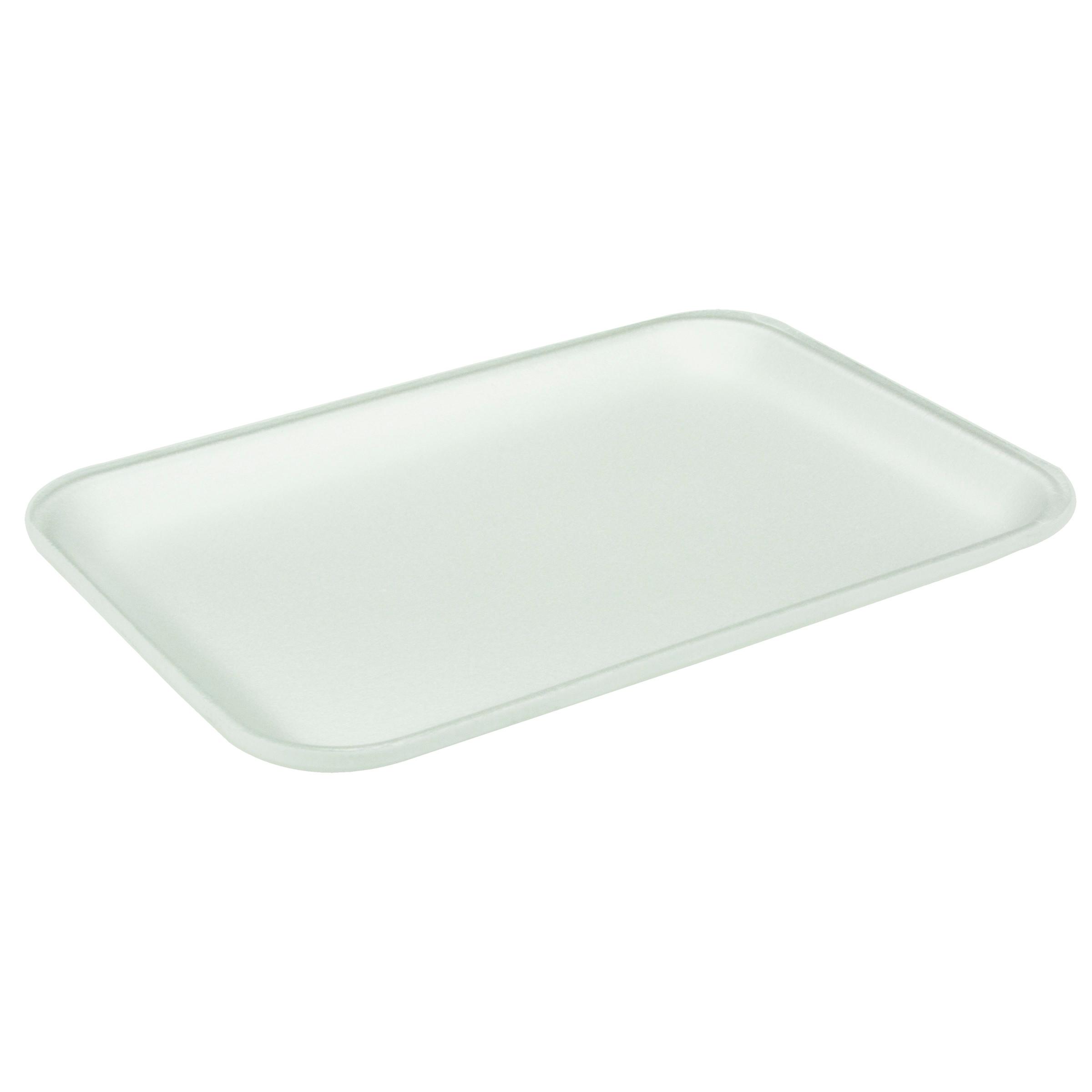 20 Supermarket Tray 8.7X6.2X0.65 IN Polystyrene Foam White Rectangle 500/Case