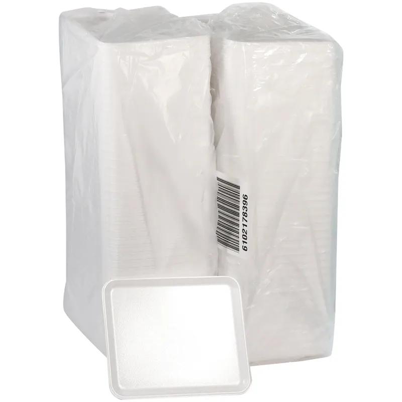 Supermarket Tray 11X9X0.65 IN Polystyrene Foam White Rectangle 250/Case