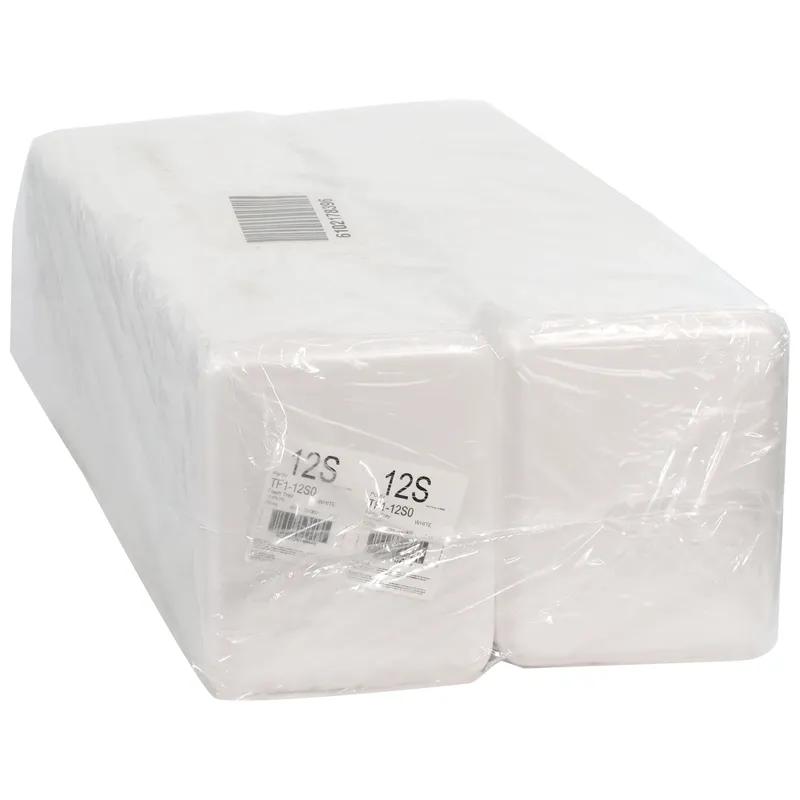 Supermarket Tray 11X9X0.65 IN Polystyrene Foam White Rectangle 250/Case