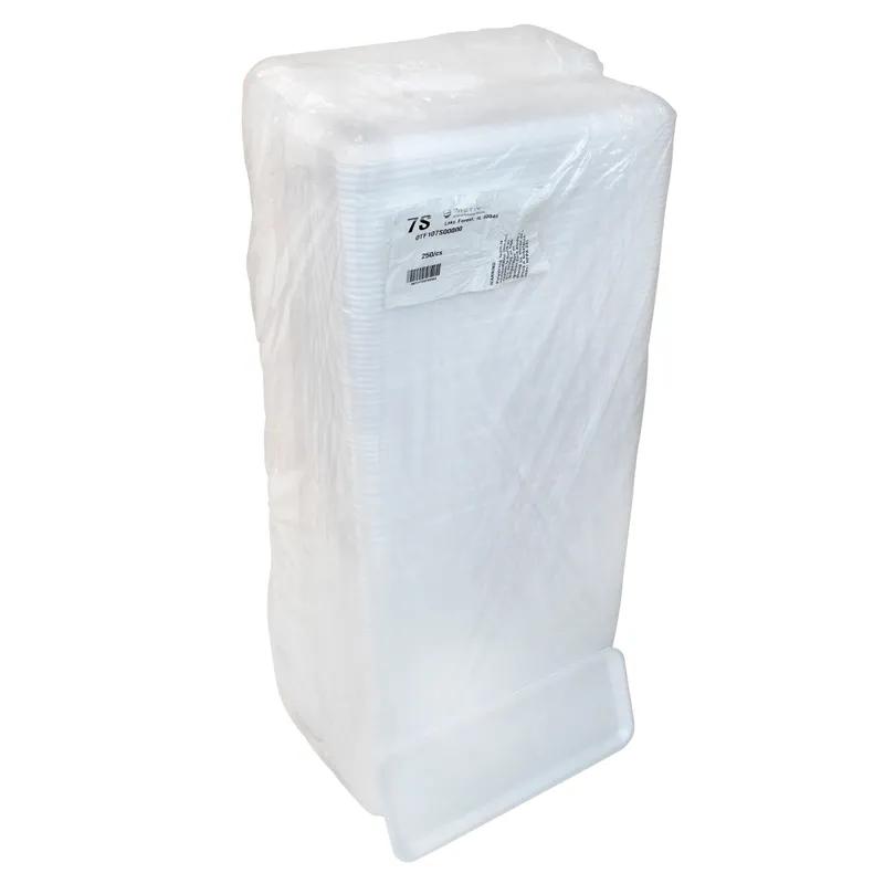 7S Supermarket Tray 14.625X5.625X0.67 IN Polystyrene Foam White Rectangle 250/Case