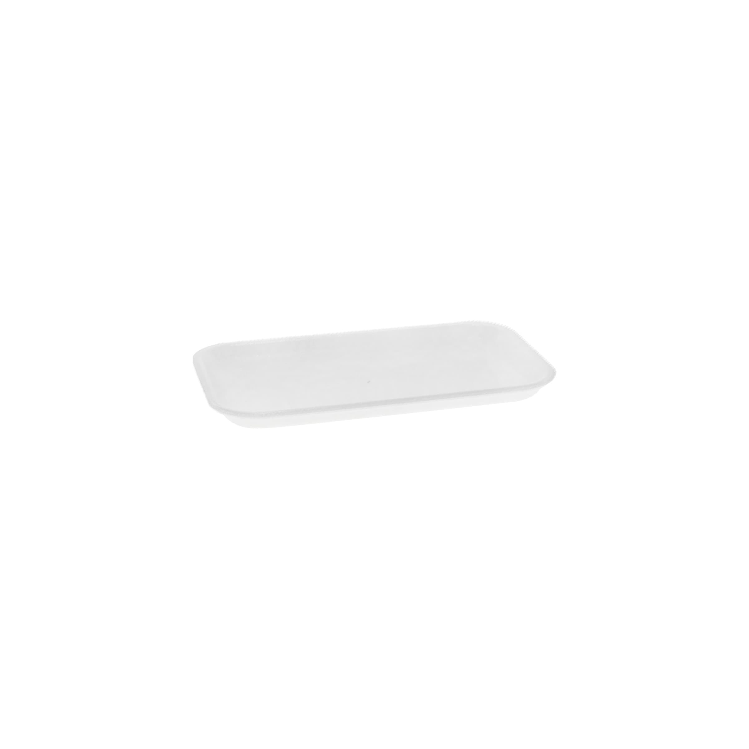 17S Supermarket Tray 8.3X4.8X0.65 IN Polystyrene Foam White Rectangle 1000/Case
