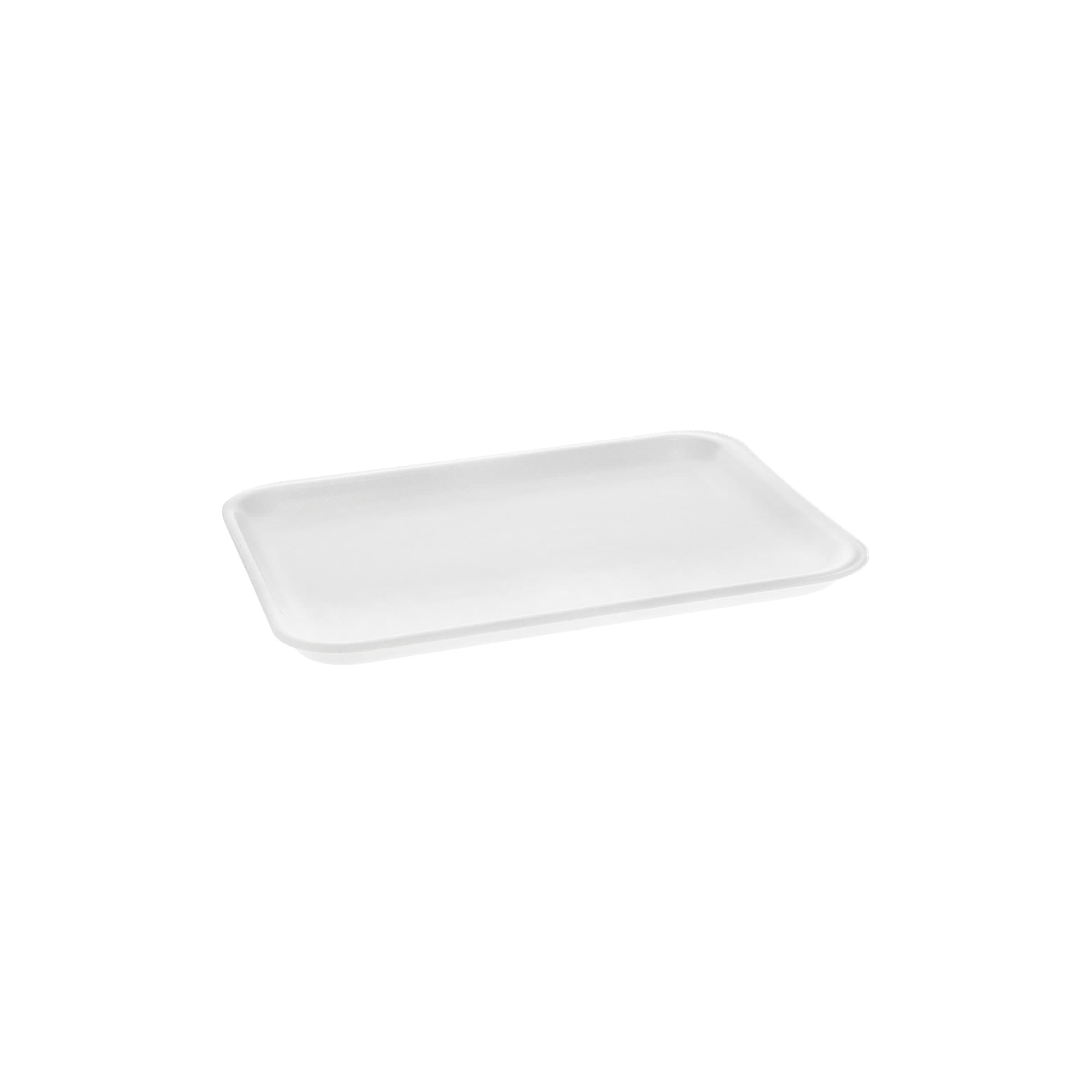 4S Supermarket Tray 9.125X7.125X0.65 IN 1 Compartment Polystyrene Foam White Rectangle 500/Case