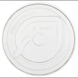 GreenStripe® Lid Flat PLA Translucent For 9-24 OZ Cold Cup With Hole 1000/Case