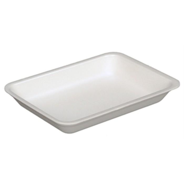 3P Meat Tray 8.625X6.562X1.282 IN Polystyrene Foam White Rectangle 400/Case