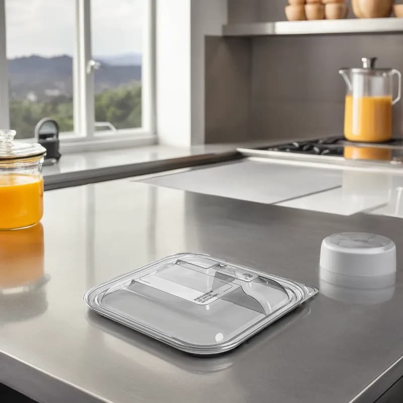 Thermosource Tooling Lid 9X9 IN 3 Compartment PP Clear For Container 200/Case