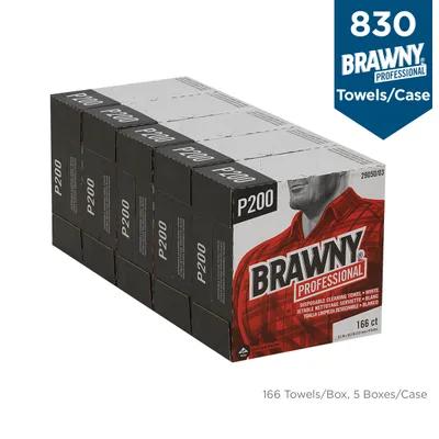 Brawny® Professional Cleaning Wipe 16.5X9.2 IN 4 PLY DRC White 166 Sheets/Pack 5 Packs/Case 830 Sheets/Case