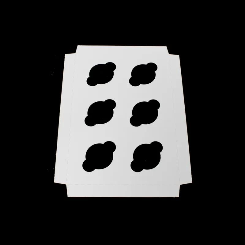 Cupcake Insert Mini 6.9375X6.9375X0.75 IN 4 Compartment Cardboard White Kraft 100/Bundle