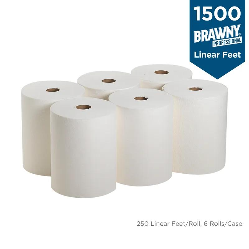 Brawny® Professional Roll Paper Wiper 10.000IN X22.800FT 1PLY White Refill 250 Sheets/Roll 6 Rolls/Case 1500 Sheets/Case