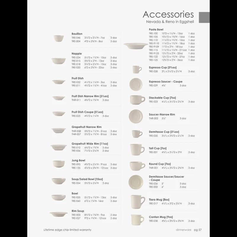 Reno Platter 13.5X9 IN China Eggshell Oval Fully Vitrified Oven Safe Dishwasher Safe Microwave Oven Safe 12/Case