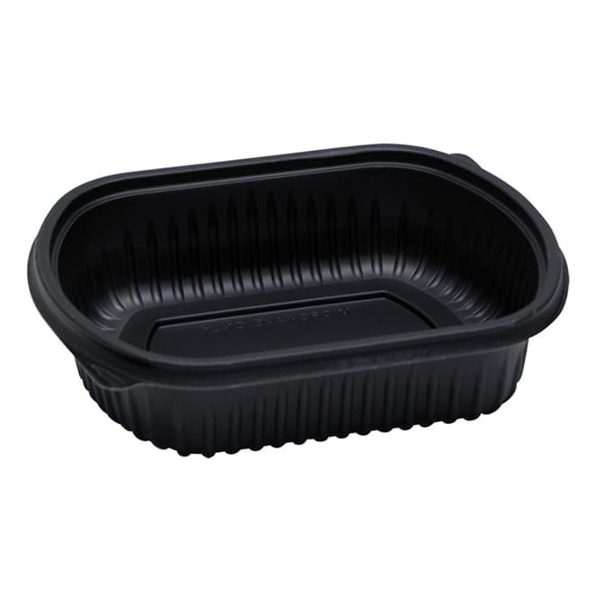 Take-Out Container Base 8X6X2 IN PP Black Rectangle 250/Case