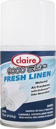 Claire 9000 Shot Air Freshener Fresh Linen Aerosol 7.5 FLOZ Metered Refill 4/Case