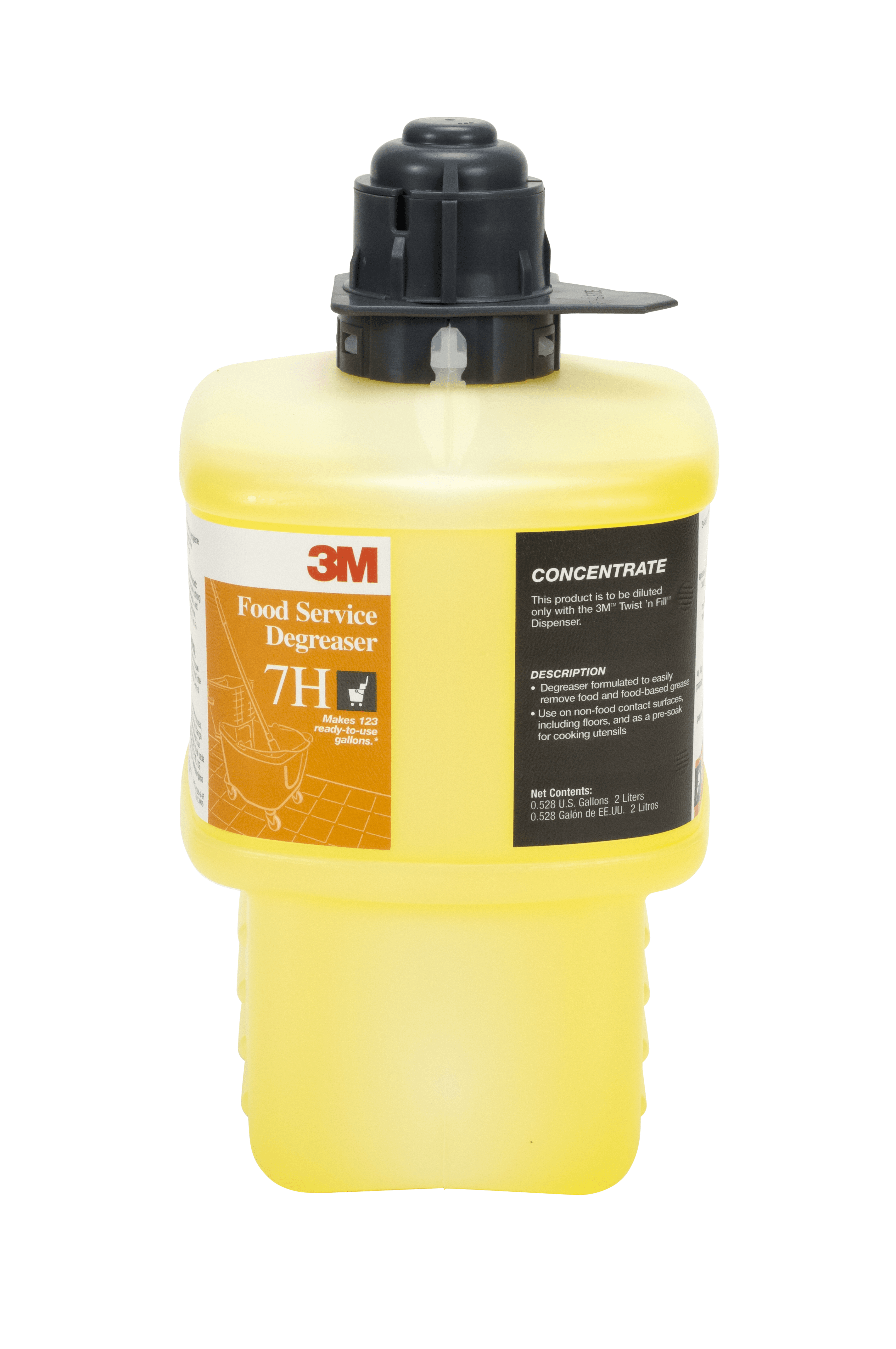 3M™ 7H Degreaser 2 L Multi Surface Concentrate No Rinse 1/Box