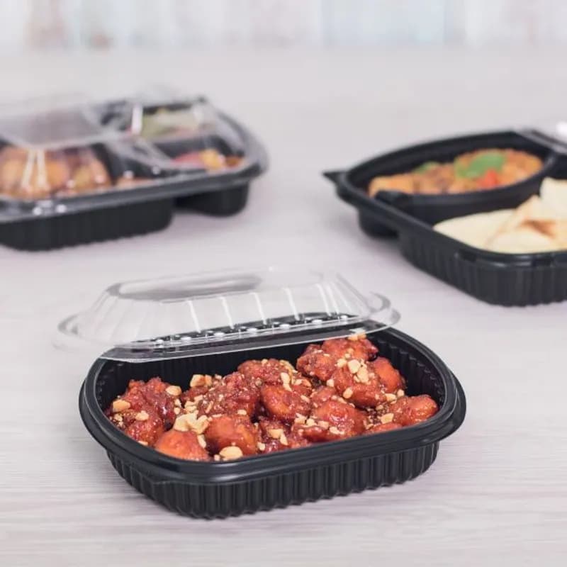 Take-Out Container 24 OZ PP Black Microwave Safe 300/Case