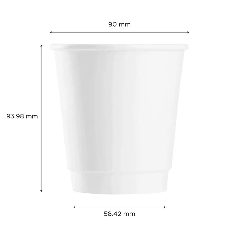 Karat® Hot Cup Insulated 10 OZ Paper White 90MM 500/Case