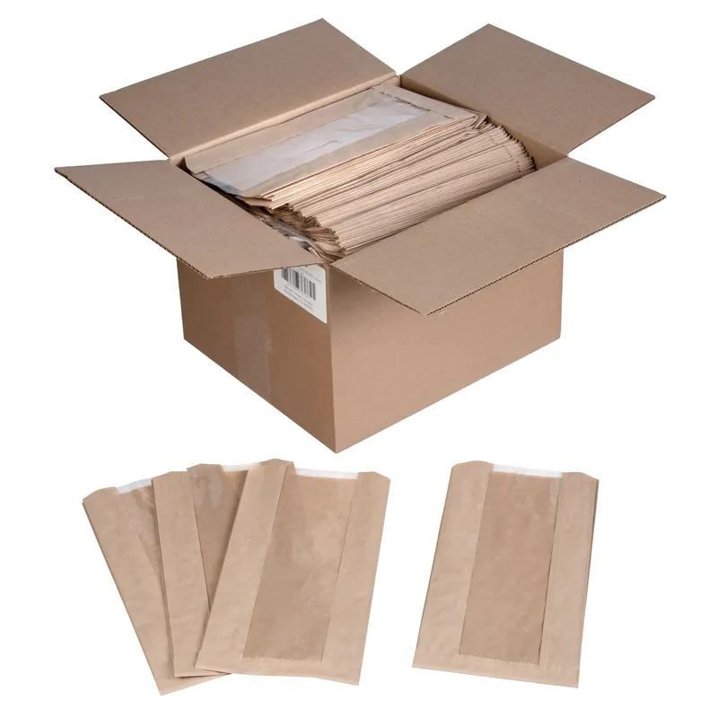Bread Bag 7X3X12.75 IN Paper Natural Plain Panel With Window 1000/Case