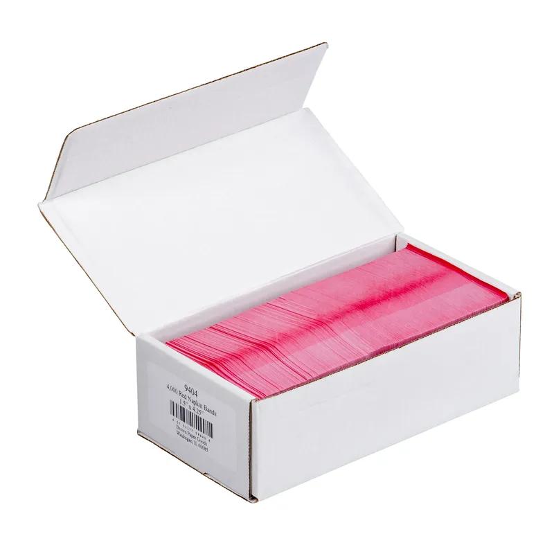 Napkin Bands 4.5X1.5 IN Red 4000/Case