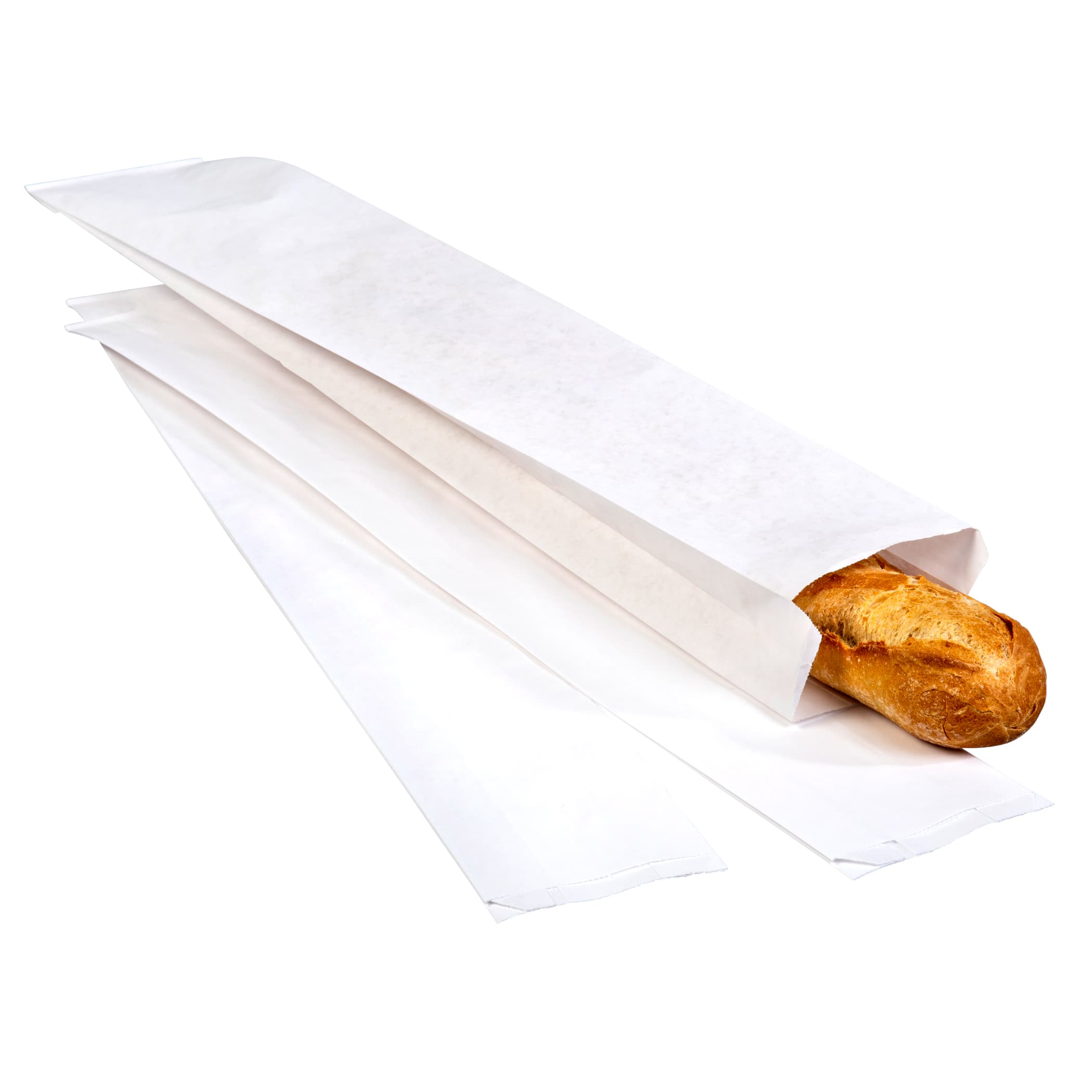 Bread Baguette Bag 3.5X2X24 IN Paper White Plain 1000/Case