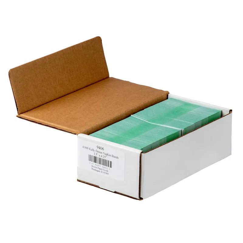 Napkin Bands 4.5X1.5 IN Kelly Green 4000/Case
