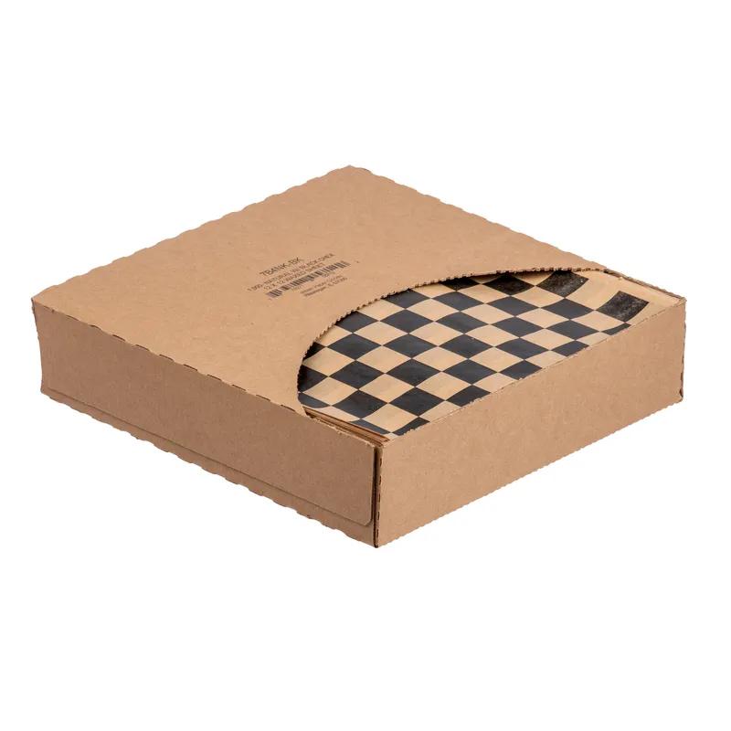 Sandwich Wrap 12X12 IN Dry Wax Paper Natural Black Check Design 5000/Case