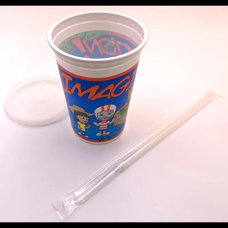 Cup, Lid & Straw Combo Kid 12 OZ White Imagination 120/Case