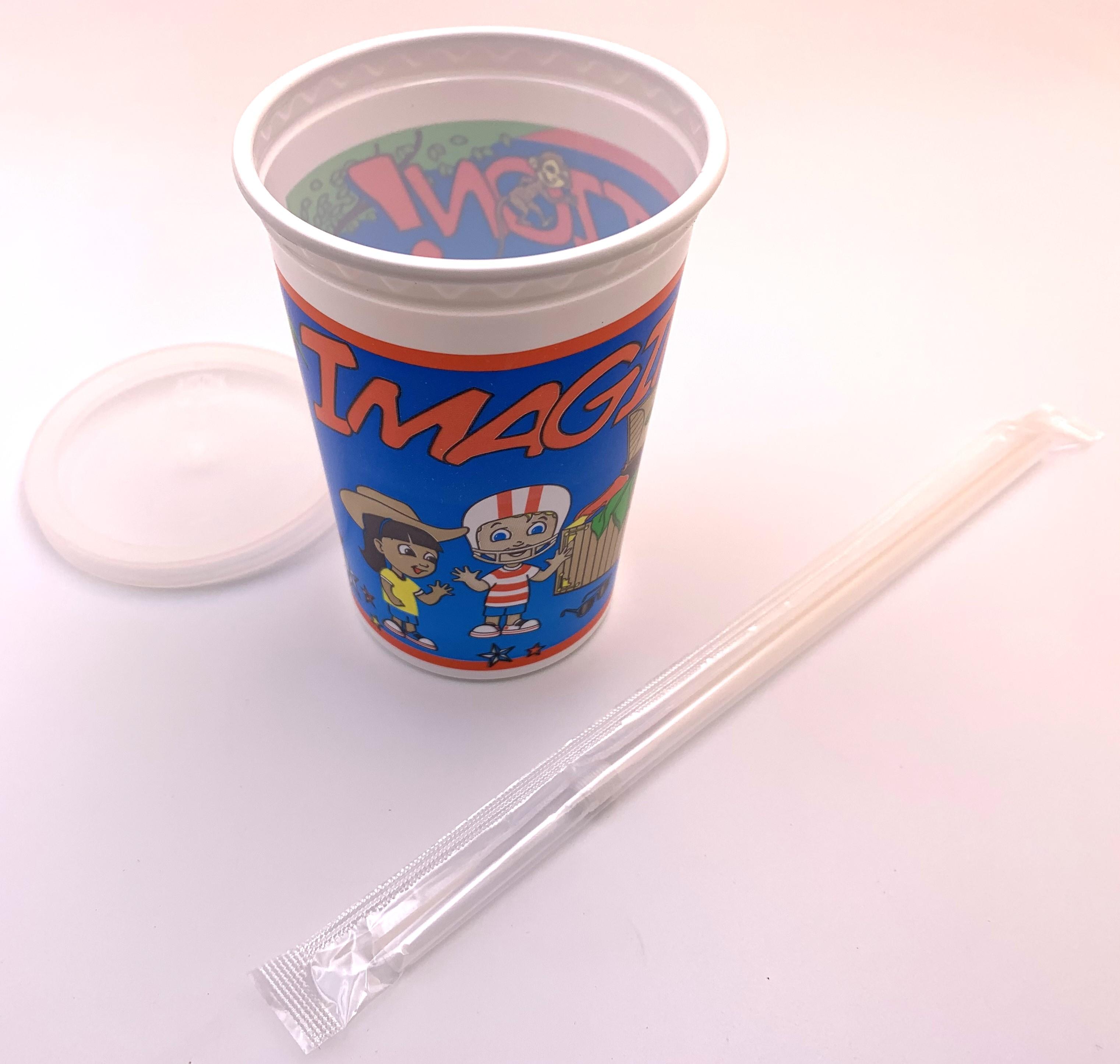 Cup, Lid & Straw Combo Kid 12 OZ White Imagination 120/Case