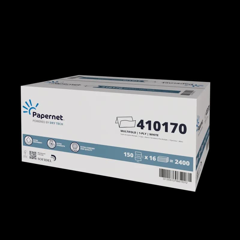 Papernet Dry Tech Folded Paper Towel 9.5X9.25 IN White Multifold 2400/Case