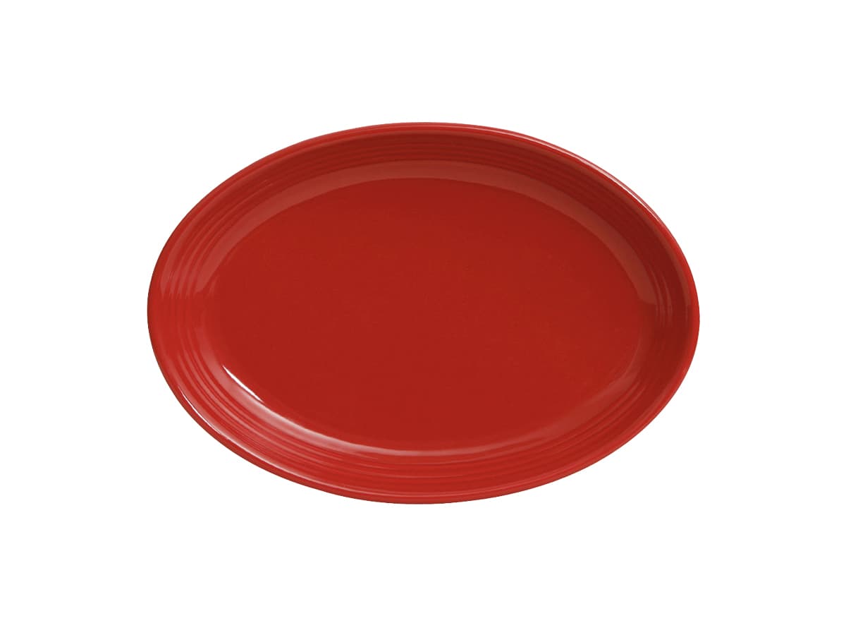 Concentrix Platter 9.75X7 IN China Cayenne Oval Coupe Fully Vitrified 24/Case