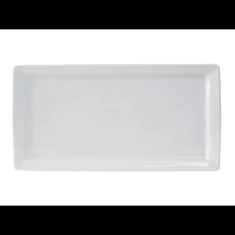 Santorini Plate 15.5X8 IN China Porcelain White Rectangle Fully Vitrified 6/Case