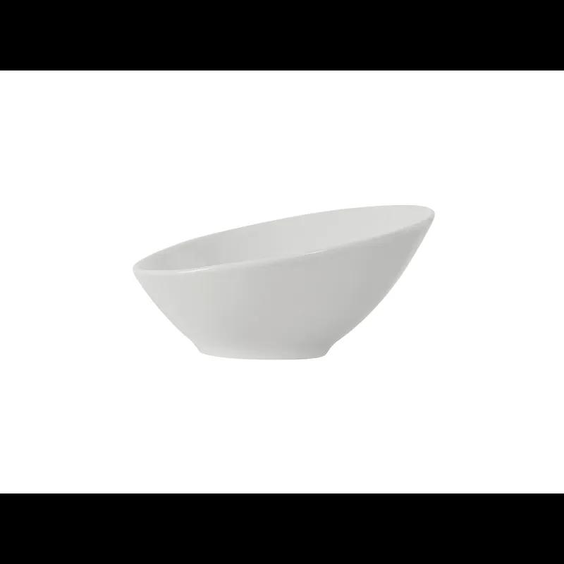 TuxTrendz Linx Slant Bowl 7.125 IN 10.5 OZ China Porcelain White Oval Fully Vitrified 12/Case