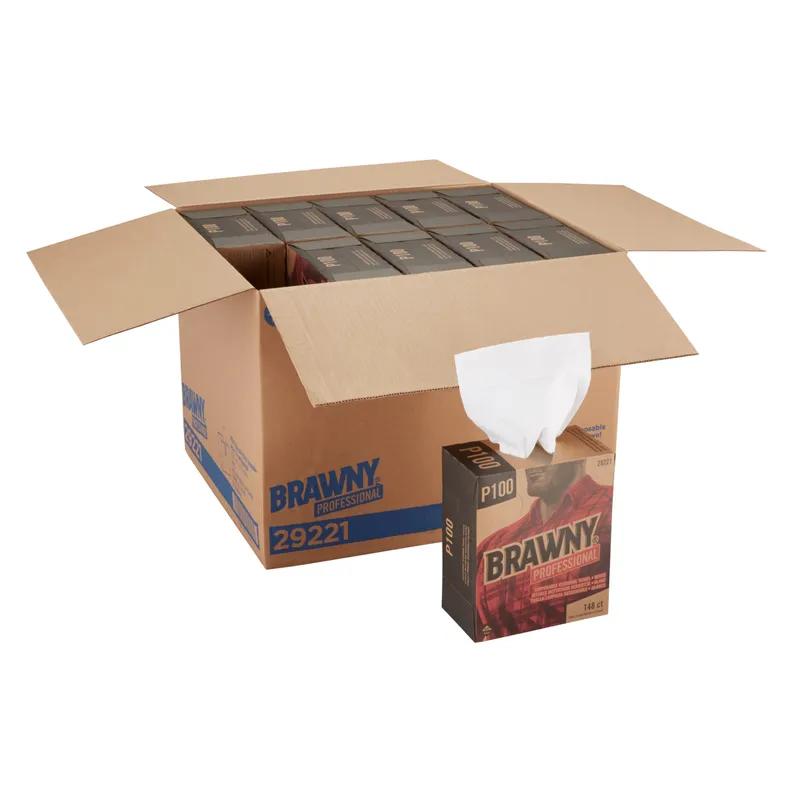 Brawny® Professional Cleaning Wipe 12.5X8 IN Light Duty 2 Paper White 1/3 Fold 148 Sheets/Pack 20 Packs/Case