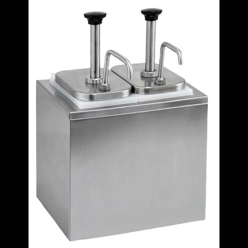 Condiment Pump Dispenser 10.125X10.5X15.125 IN 2 QT 18/8 Stainless Steel 1/Each