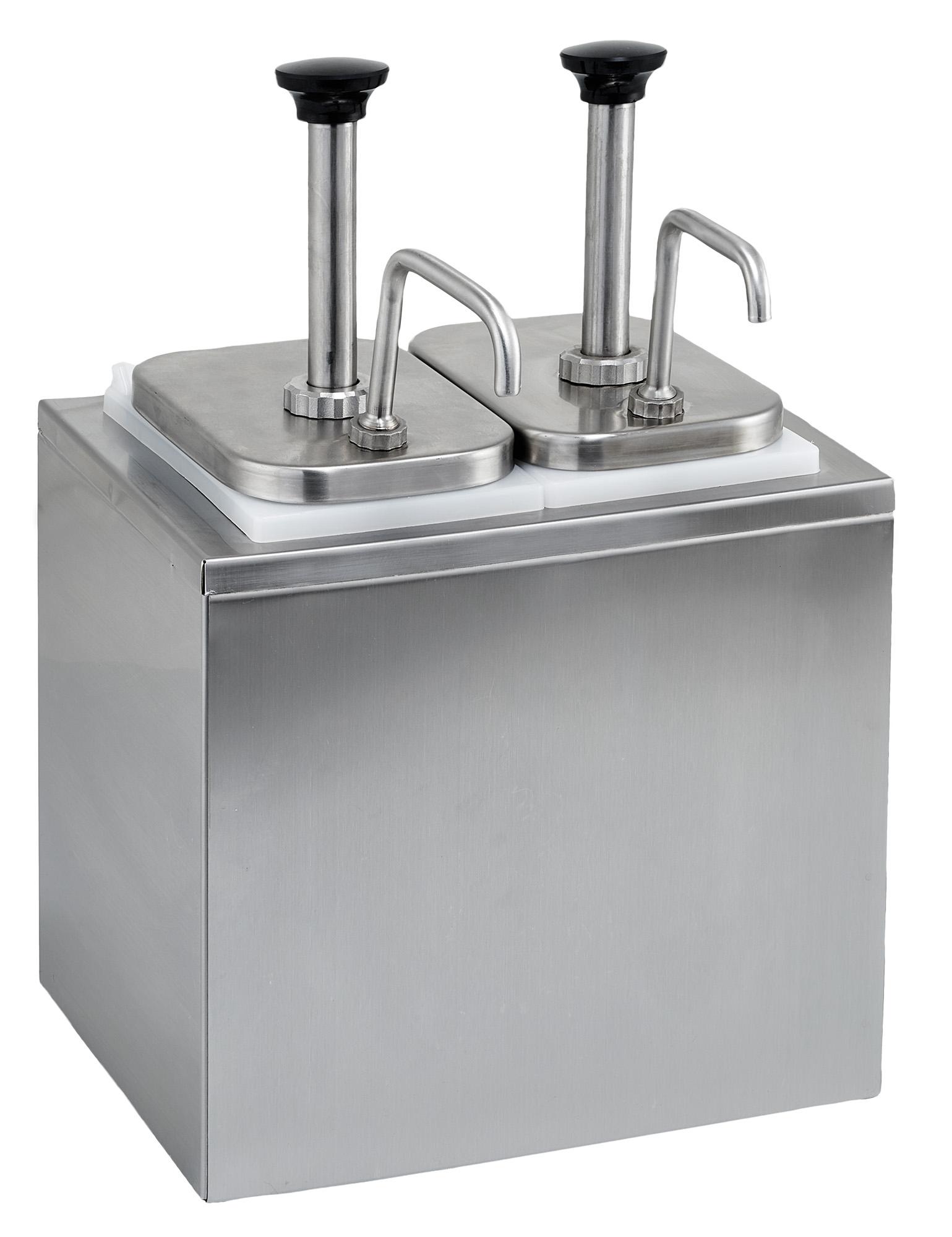 Condiment Pump Dispenser 10.125X10.5X15.125 IN 2 QT 18/8 Stainless Steel 1/Each