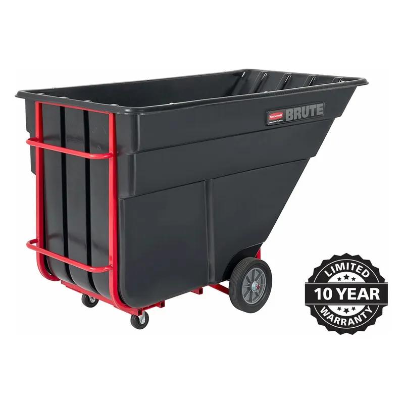 Brute® Utility Tilt Truck 48X84X50.5 IN 2 Cubic Yard 2300 LB Black Red Heavy Duty FDA Approved Rotomolded 1/Each