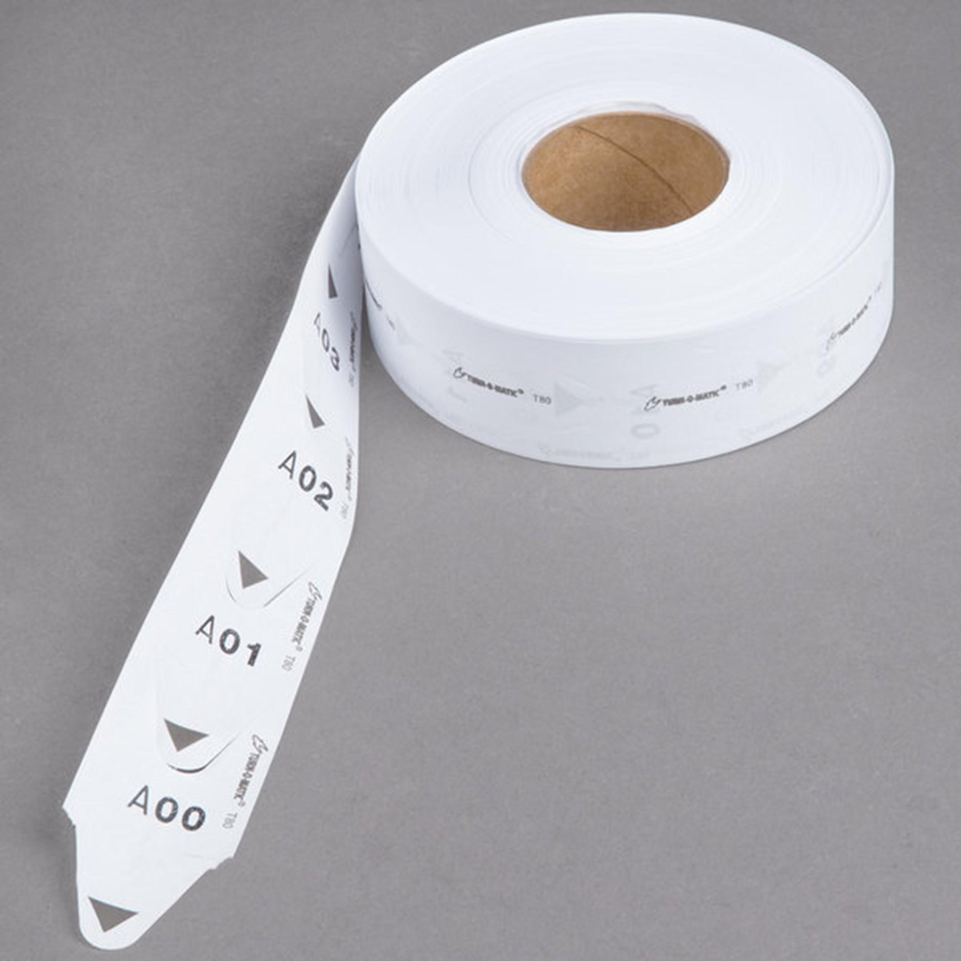 Turn-O-Matic® T80 Take-A-Number Ticket White 3000 Count/Roll 30 Rolls/Case