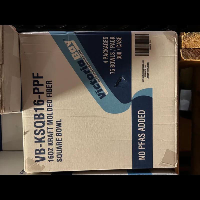 Victoria Bay Bowl 16 OZ Pulp Fiber Kraft Square 300/Case