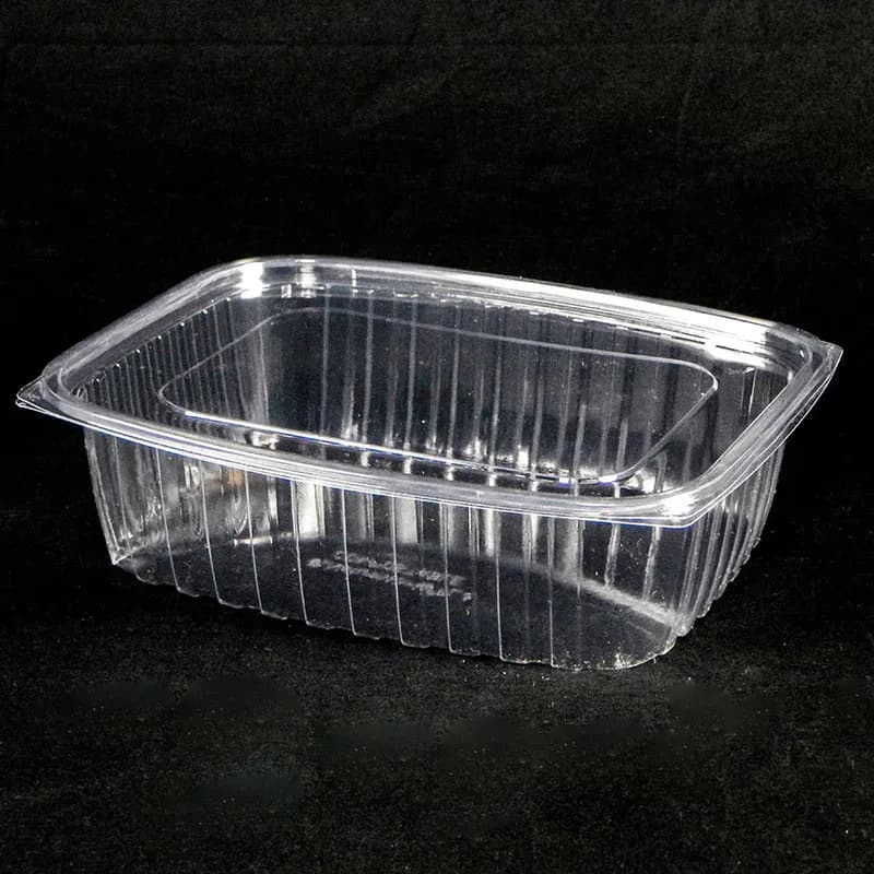 Victoria Bay Deli Container Base & Lid Combo With Flat Lid 48 OZ PLA Clear Rectangle 200/Case