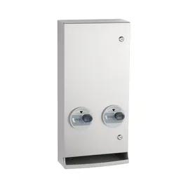 Tampon & Pad Dispenser 11.88X25.88 IN Stainless Steel Surface Mount Free Vend Push Button Satin 1/Case