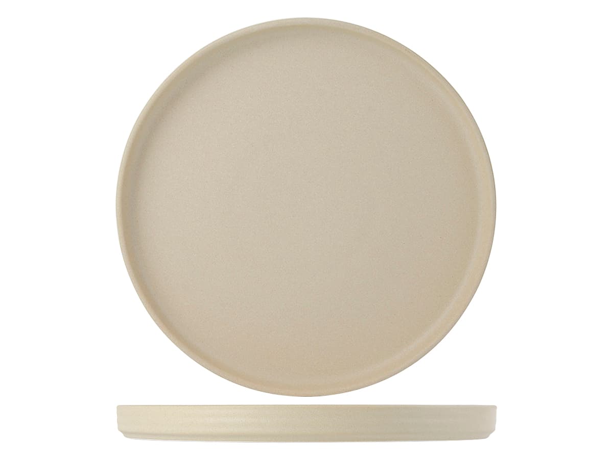 TuxTrendz Zion Plate 10.75X0.875 IN China Matte Beige Round Fully Vitrified 12/Case