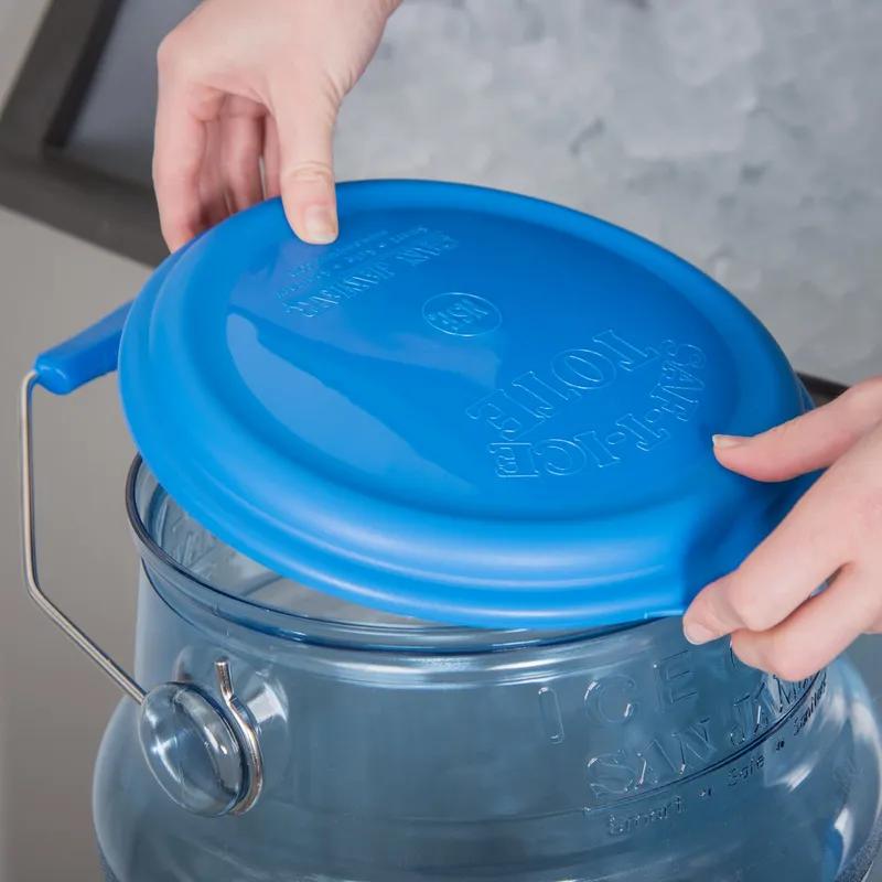 San Jamar Lid Saf-T-Ice® 5 and 6 GAL Ice Totes Plastic Snap-Tight 1/Each