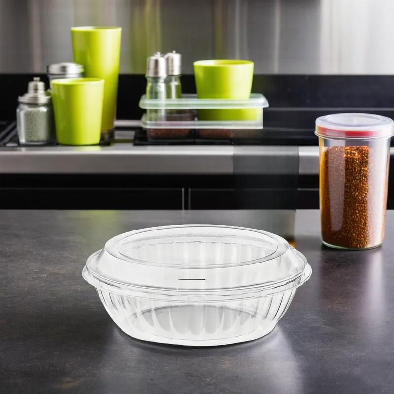 resq® Take-Out Container Base & Lid Combo 48 OZ Clear Reversible 100/Case